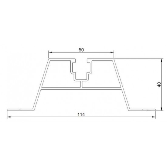 Profils trapecveida segumiem augstums 40 mm Profils trapecveida segumiem augstums 40 mm