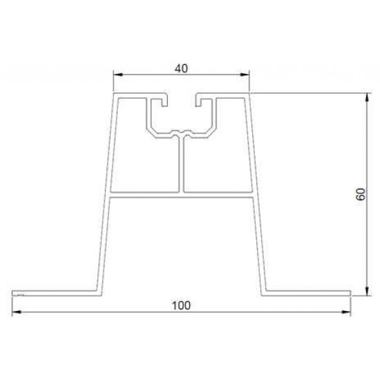 Profils trapecveida segumiem augstums 60 mm Profils trapecveida segumiem augstums 60 mm