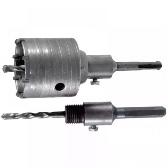 Kronurbis, diam. 65 mm, HM zobi, sešsturains un SDS+ kats, piloturbis; mura, akmens urbšanai Kronurbis, diam. 65 mm, HM zobi, sešsturains un SDS+ kats, piloturbis; mura, akmens urbšanai