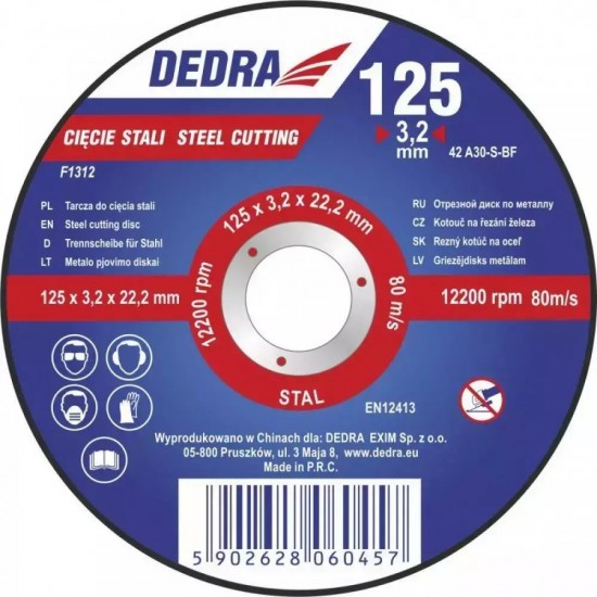 125x3,2x22,2 terauda griešanai 125x3,2x22,2 terauda griešanai