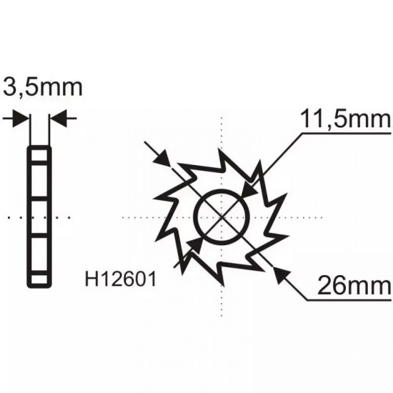 Frezešanas disks, diam. 135 mm, ar 16 HM zvaigznitem, krasu un limju nonemšanai Frezešanas disks, diam. 135 mm, ar 16 HM zvaigznitem, krasu un limju nonemšanai