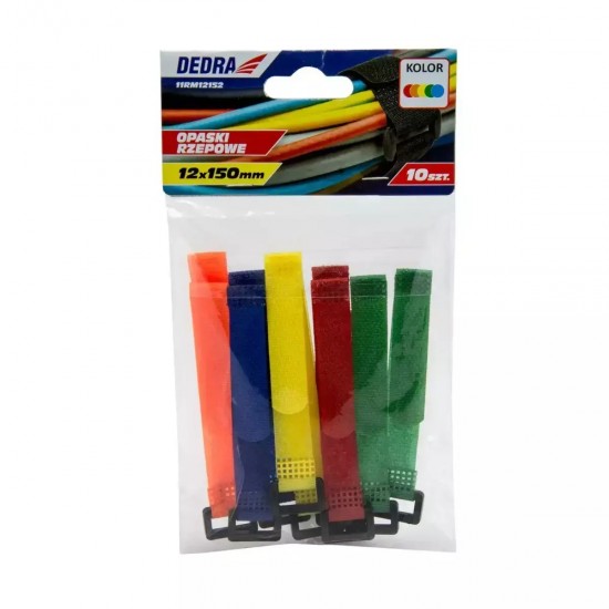 Velcro saites, 12 x 150 mm dažadas krasas, 10 gab. Velcro saites, 12 x 150 mm dažadas krasas, 10 gab.
