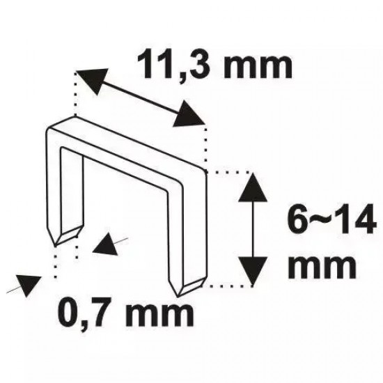 Rokas skavotajs mebelu tapsešanas darbiem, 6–14 mm, regulejams trieciena speks Rokas skavotajs mebelu tapsešanas darbiem, 6–14 mm, regulejams trieciena speks