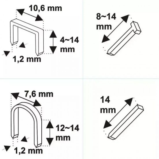 Rokas skavotajs mebelu tapsešanas darbiem “četri viena”, 6–14 mm, regulejams trieciena speks Rokas skavotajs mebelu tapsešanas darbiem “četri viena”, 6–14 mm, regulejams trieciena speks