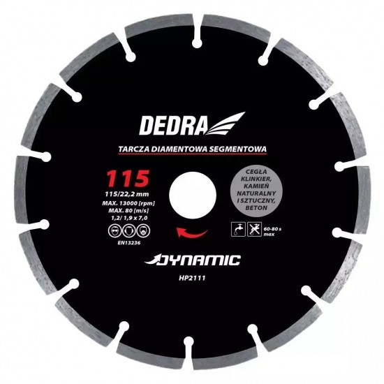 Dimanta slipešanas disks Segmenta 125/22,2mm Dynamic Dimanta slipešanas disks Segmenta 125/22,2mm Dynamic