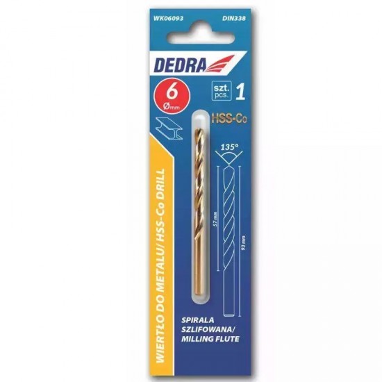 Kobalta urbis metalam, 2,5 x 57 mm, HSS, DIN338, 2 gab. Kobalta urbis metalam, 2,5 x 57 mm, HSS, DIN338, 2 gab.