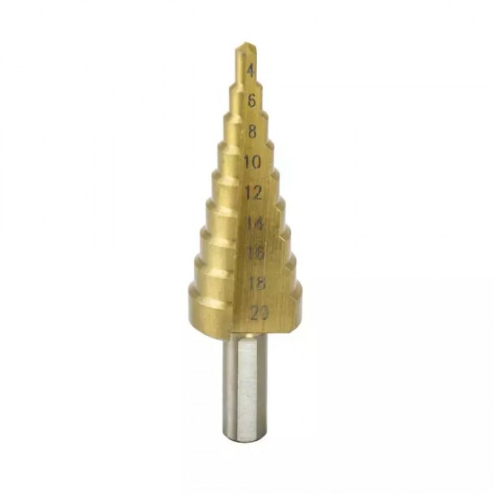 Pakapjveida konusa urbis 4-20mm, HSS, TiN Pakapjveida konusa urbis 4-20mm, HSS, TiN