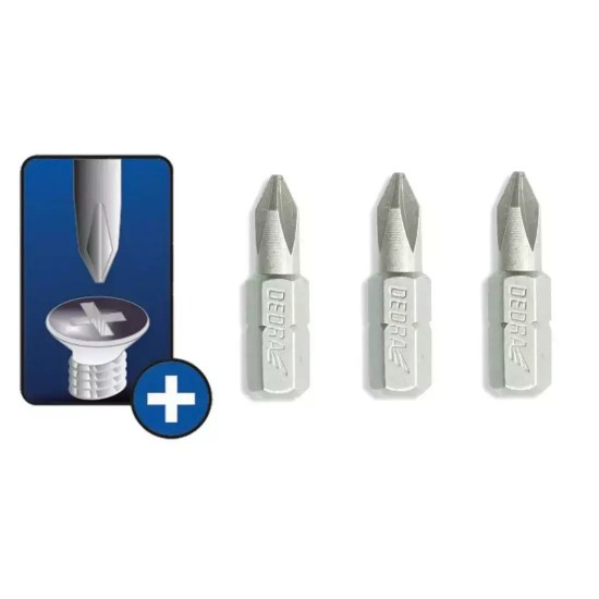 Skruvgriežu uzgali Phillips PH2x25mm, 3gab. blisteris Skruvgriežu uzgali Phillips PH2x25mm, 3gab. blisteris