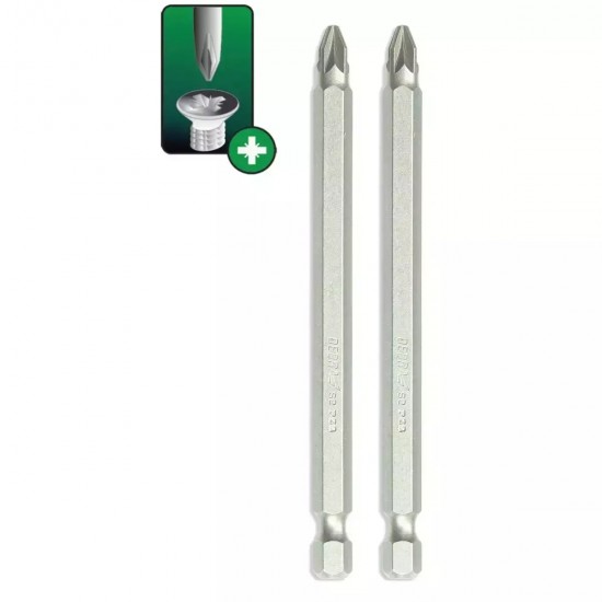 Skruvgriežu uzgali Pozidriv PZ2x100mm, 2gab. blisteris Skruvgriežu uzgali Pozidriv PZ2x100mm, 2gab. blisteris