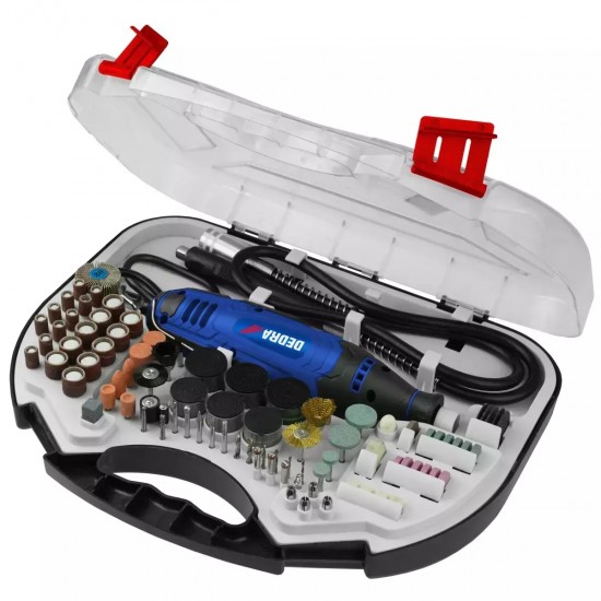 Mini slipmašina 135W - komplekts ar piederumiem 215 gab., čemodans Mini slipmašina 135W - komplekts ar piederumiem 215 gab., čemodans