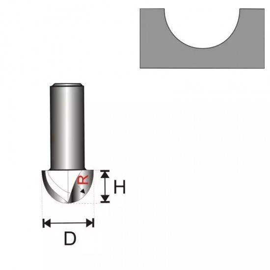 Rievu freze, kats 8 D 3,97 H 6 R 2 mm Rievu freze, kats 8 D 3,97 H 6 R 2 mm