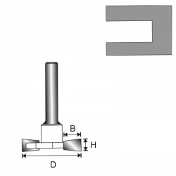 T-veida rievu freze, kats 8 D 32 H 6,35 B 9,4 mm