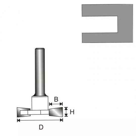 T-veida rievu freze, kats 8 D 32 H 6,35 B 9,4 mm T-veida rievu freze, kats 8 D 32 H 6,35 B 9,4 mm