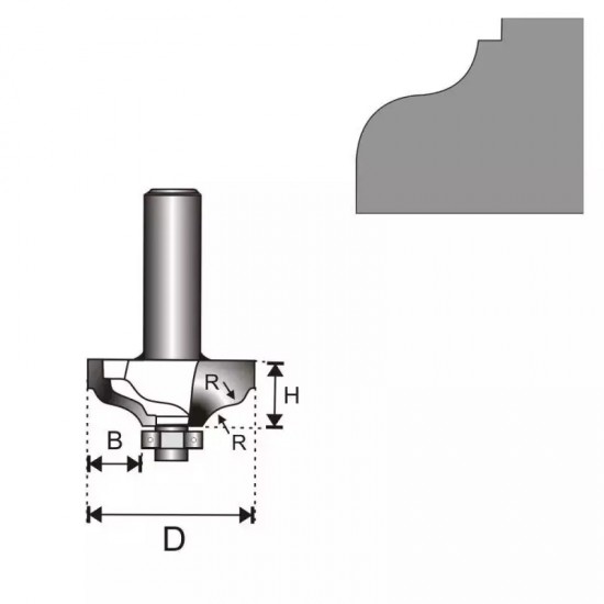 Dubultas noapalošanas freze, kats 12 D 38,6 H 15,9 R 5,6 B 12,7mm Dubultas noapalošanas freze, kats 12 D 38,6 H 15,9 R 5,6 B 12,7mm