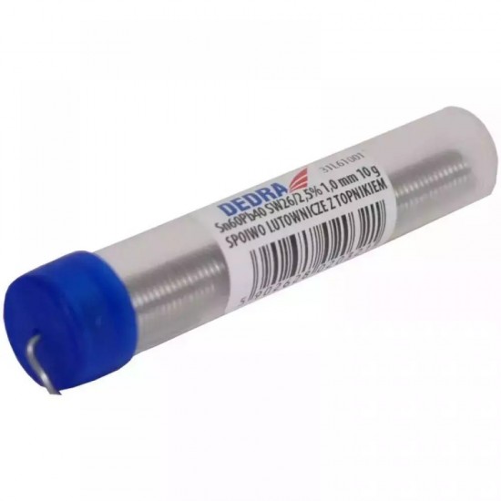 Alva ar kusni, Sn60Pb40, SW26/3/2,5 %, 1,0 mm, ampula Alva ar kusni, Sn60Pb40, SW26/3/2,5 %, 1,0 mm, ampula